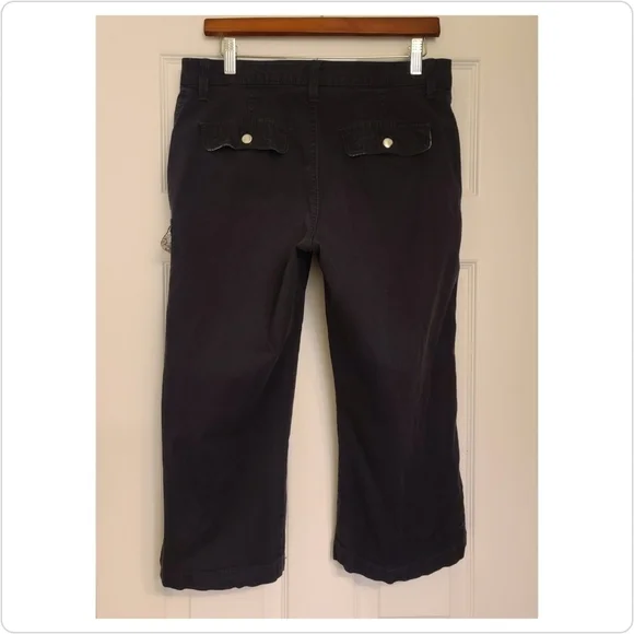 Lee Cargo Pedal Pusher Capri Pants Navy Blue Lightweight Breathable Cott… - Picture 2 of 5